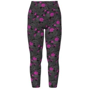 LuLaRoe Gray and Pink Patterned Leggings